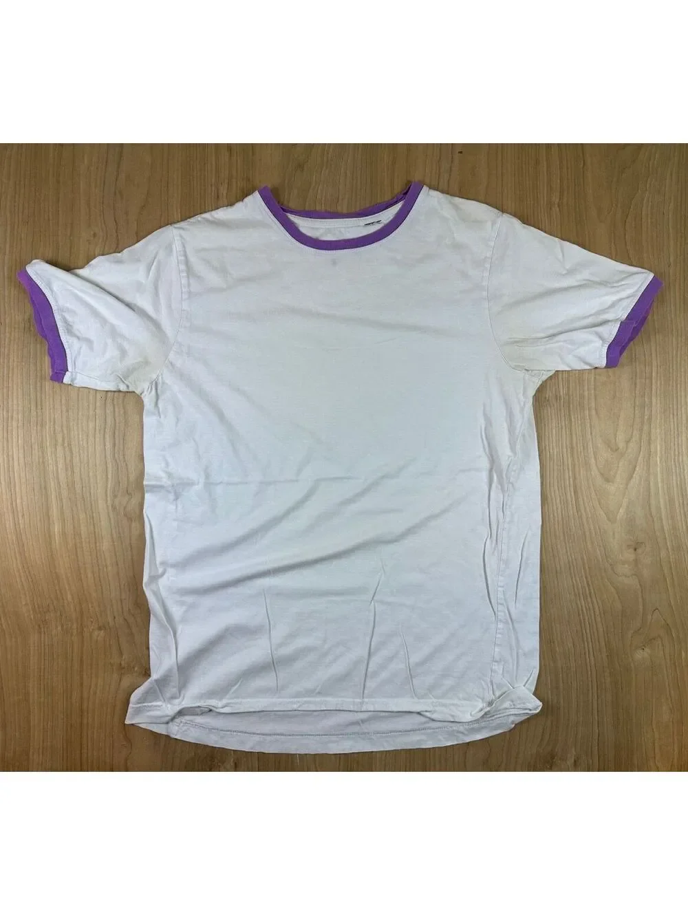 Vintage 90s Ringer tshirt medium contrast cotton soft purple